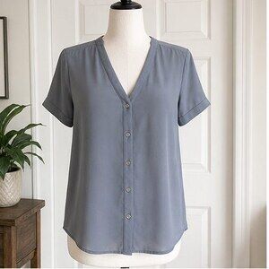 Gray Puff Sleeve Top